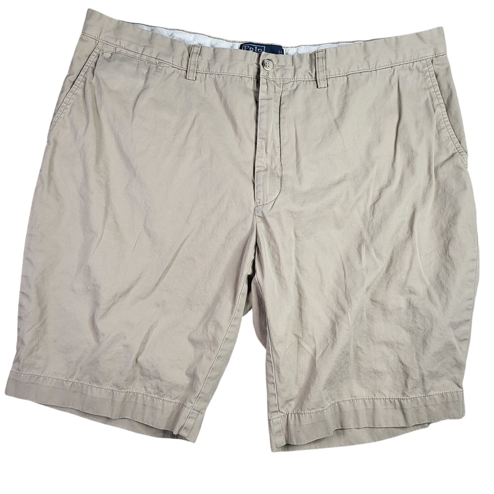 Polo Ralph Lauren Shorts Mens 40 Tan Chino Cotton Twill Classic Pony Logo Khaki